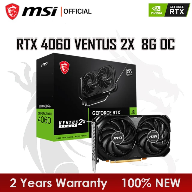 New MSI RTX  VENTUS 2X BLACK 8G OC Graphics Card GDDR6 8GB