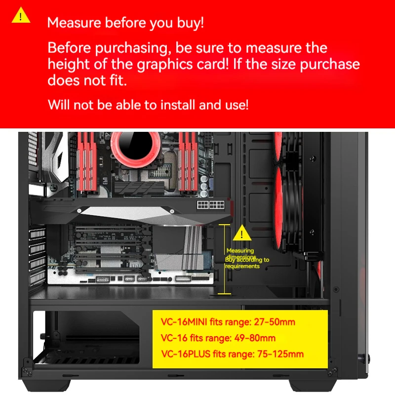 그래픽 카드 GPU 홀더 조정 가능한 텔레스코픽 회전 나사 금속 자기 미끄럼 방지 지원 수직 GPU 비디오 카드 브래킷