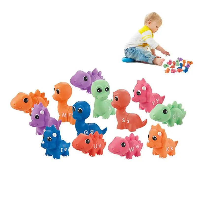 

Детские буквы динозавров, подходящая игра, шаблон подсчета, Дошкольное обучение Монтессори, обучающая игрушка