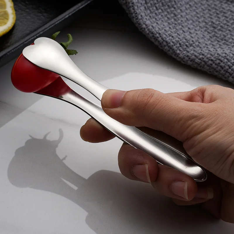 Stainless Steel Heart-Shaped Food Tongs Small Sugar Ice Cube Clip Steak Grill Clamps Kitchen Tweezer Cooking Accessories food tongs