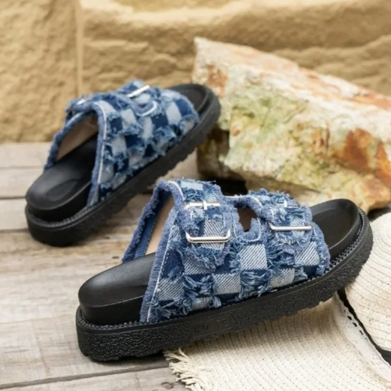 Women Slippers Summer Hot Sale Gladiator Slippers Beach Flat Walking Sandals Platform Slingback Slides Women Zapatos De Mujer — view 5