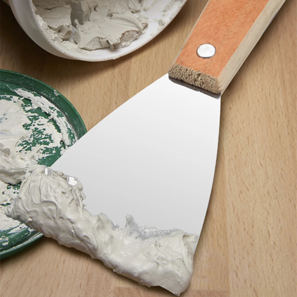 Putty Knife Scraper Stainless Steel Putty Knife Paint Tool Plaster Shovel Filling Spatula Wallpaper Paint Scraper Clean Spatula Construction Tool