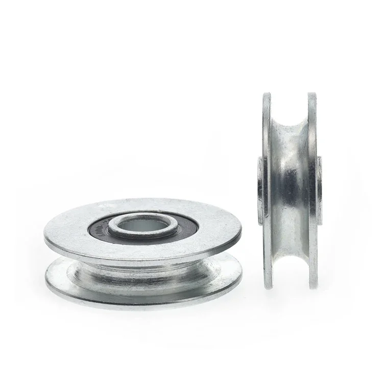 1pc U 溝ベアリングホイール鉄亜鉛メッキ防錆鉄プーリー 7