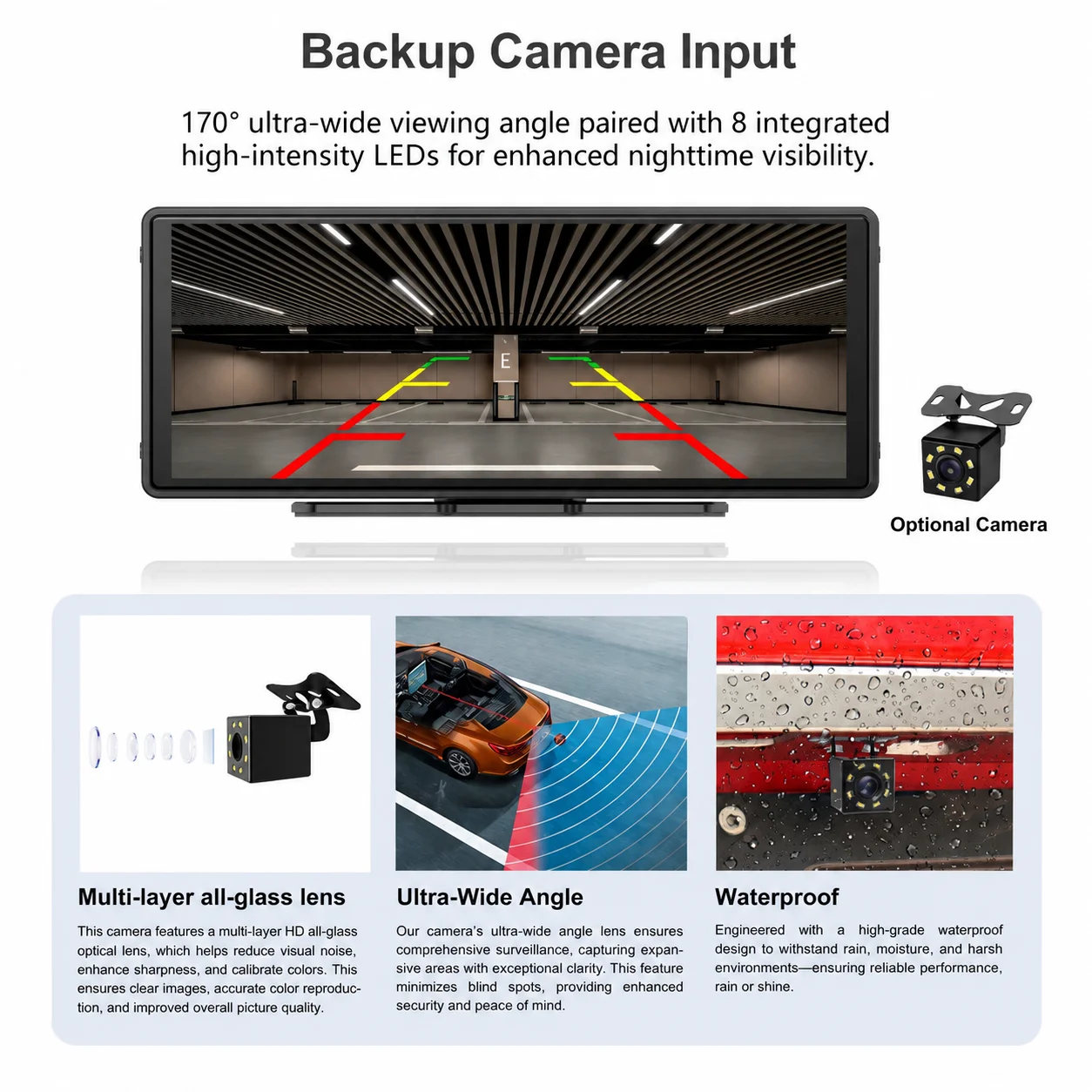 Pantalla Carplay de 10.26 Pulgadas, Reproductor Multimedia Universal Inalámbrico con Carplay y Android Auto, Control por Voz Inteligente, Pantalla Táctil, Bluetooth 5