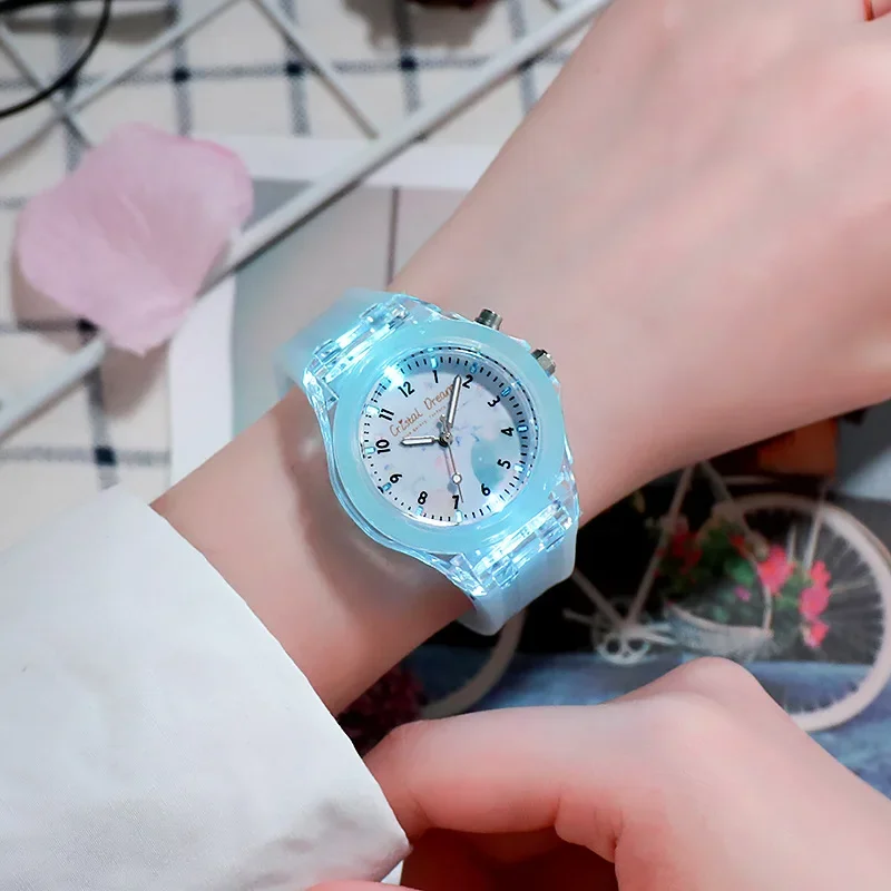smvp Kids Watches For Girls Boys Gift Personality Clock Easy Read Children Silicone Flash Quartz Wristwatch Reloj Infantil