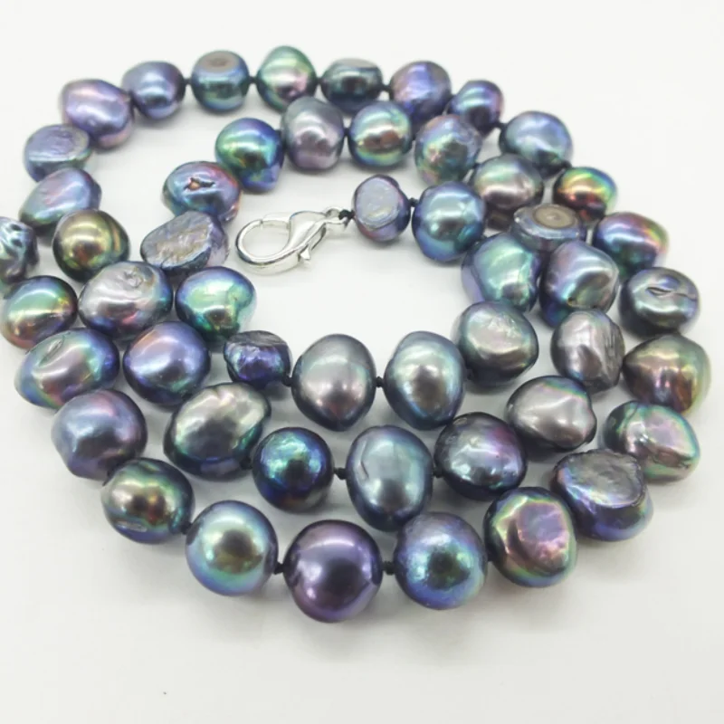 

Natural Black Freshwater Pearl Chokers Necklace for Women Gold Jewelry Stainless Steel Chain Necklace Woman Engagement Wedding