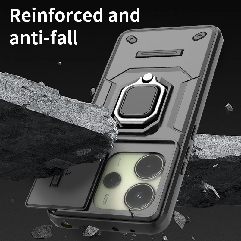 Enhanced Armor  Case with Slide Camera Protector and Magnetic Car Holder