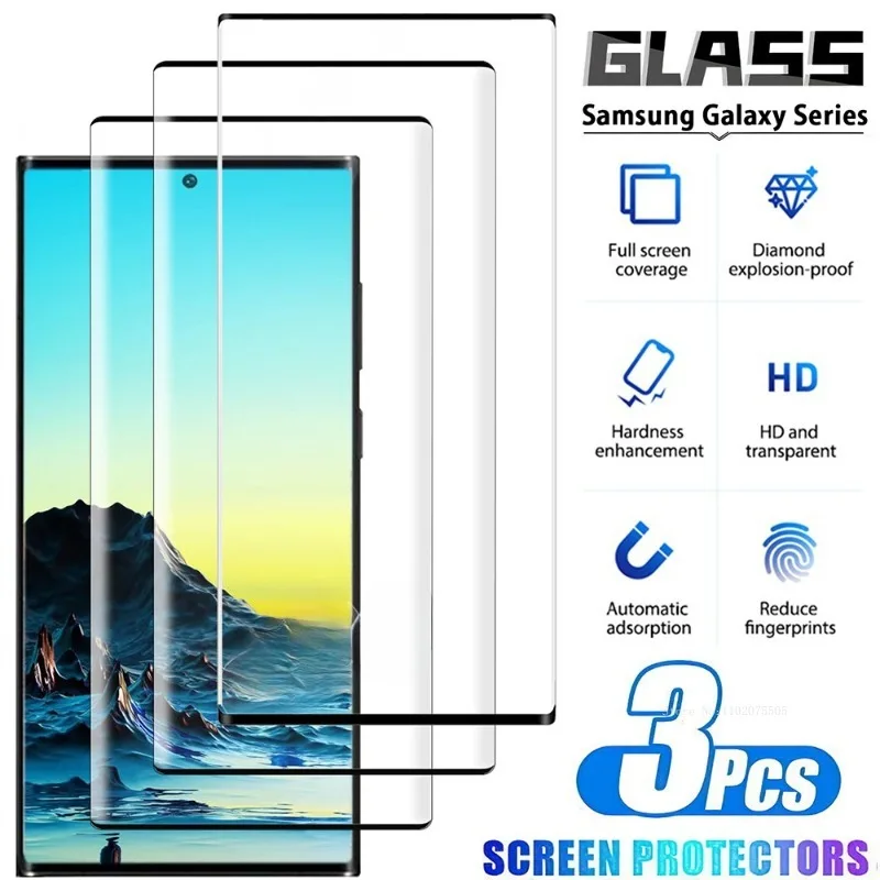 3 Pezzi Di Vetro Temperato A Copertura Totale Per Samsung Galaxy S24 Ultra S24 Plus Proteggi Schermo Per Samsung S24 S23 S22 S21 Plus Glass