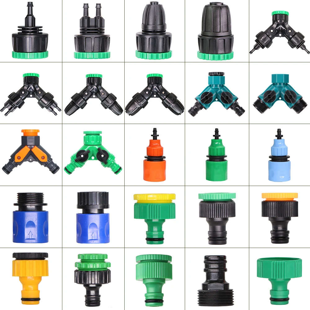 

Garden Tap Quick Connectors 1/2'' 3/4'' 1'' Male Female Thread Nipple Joint 1/4'' Hose Pipe Fitting Irrigation Water Splitter