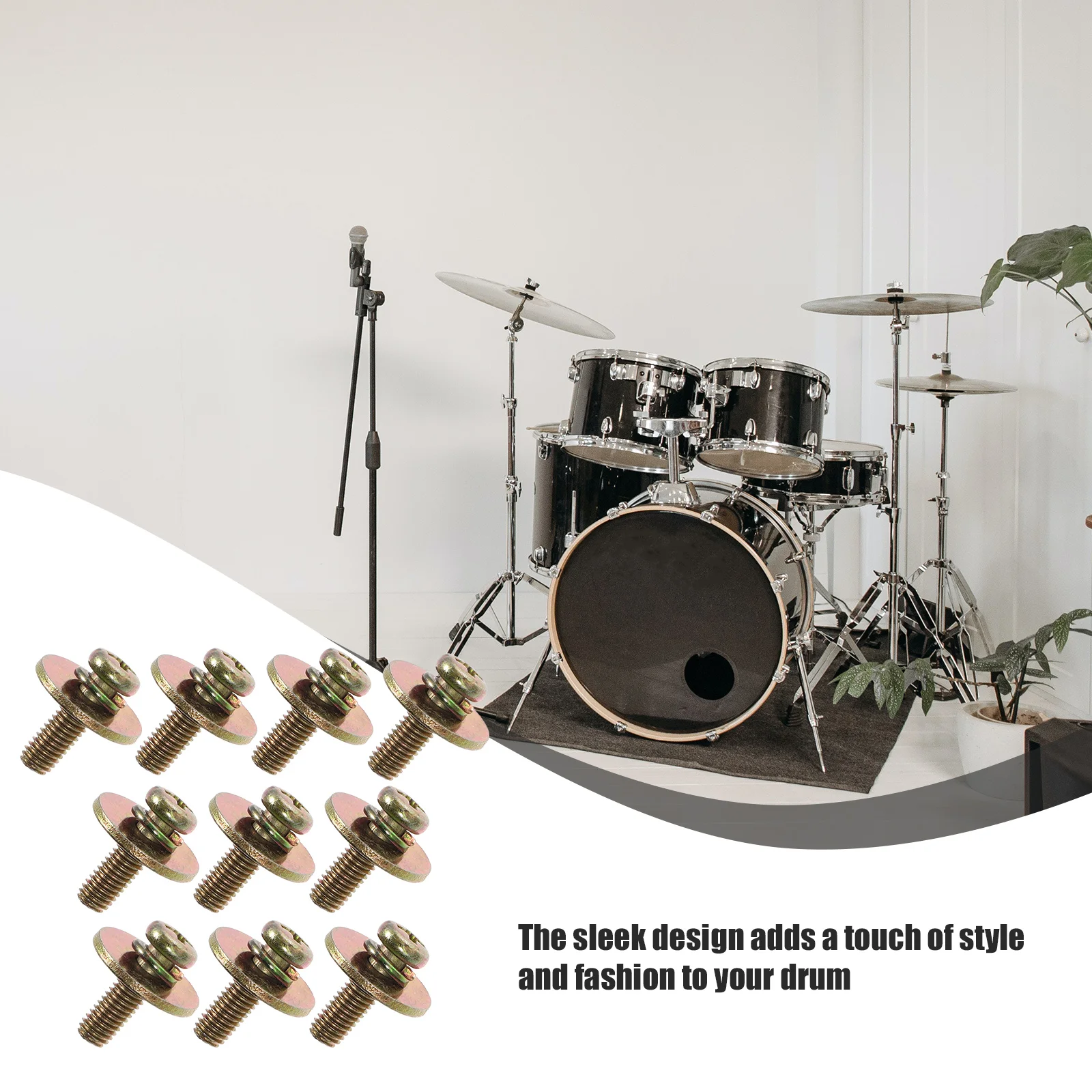 20 Pcs Drum Screws Lug Mounting Replacement Zinc Alloy Snare Musical Instrument Accessories