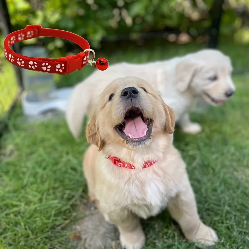 Soft Puppy Collars With Bells Adjustable Id Identification Set_voghion.com