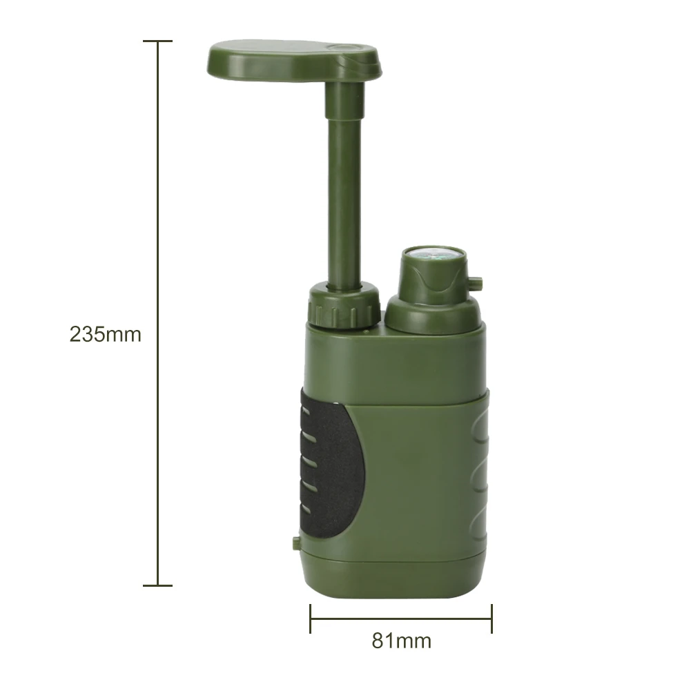 Outdoor Water Filter Portable Water Filtering Equipment Hand Operated Survival Filter 1400ml/min for Outdoor Travel