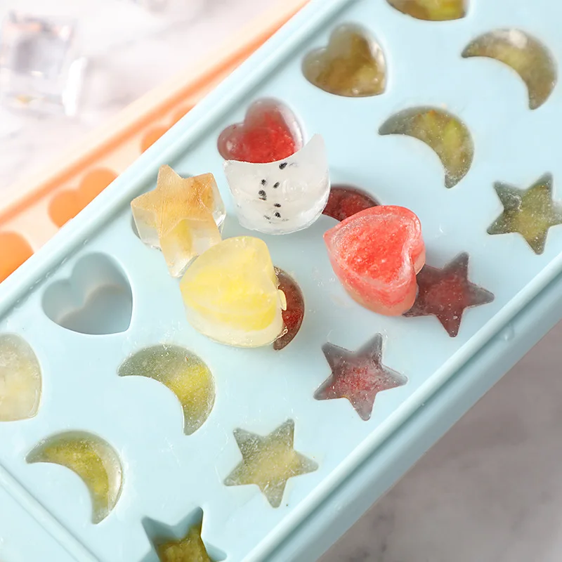 

24 Grid Silicone Ice Grid Making Ice Box Creative Star Moon Heart Shaped Fondant Cake Decoration Mold Kitchen Bar accessorie