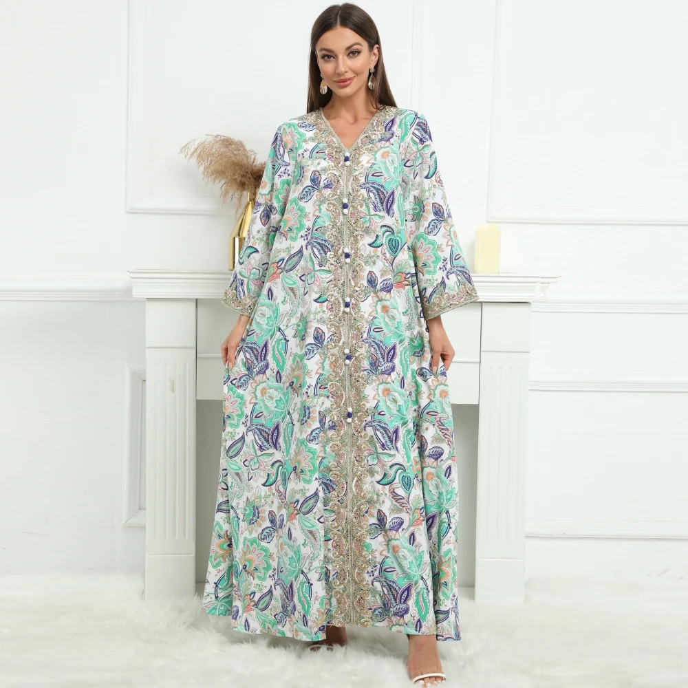 

Ramadan Caftan Jalabiya Robe Femme Musulmane Abaya Dubai Turkey Islam Prayer Clothes For Women Muslim Modest Long Dress Kaftan