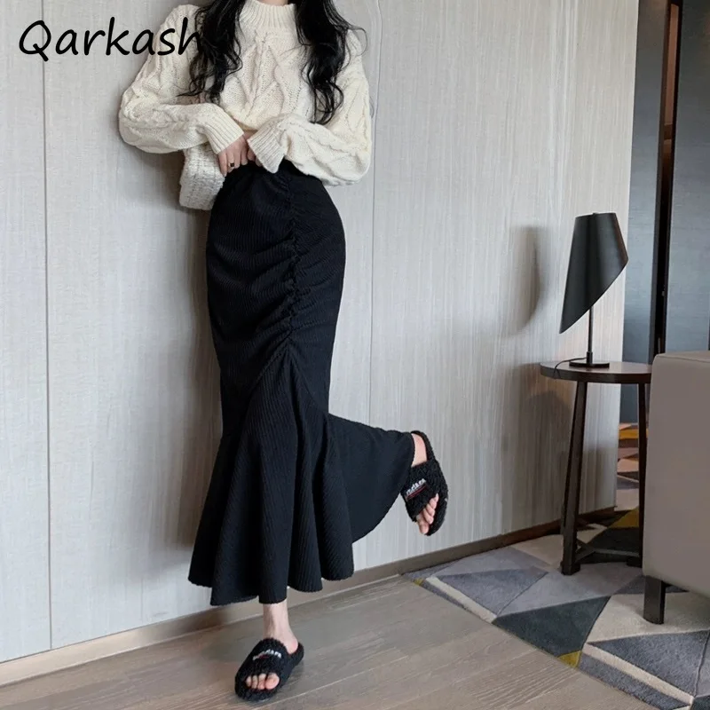 

Skirts Women Temperament Youthful Korean Style Daily Charming Design Trendy Popular Mid-calf Gorgeous Graceful Simple Students