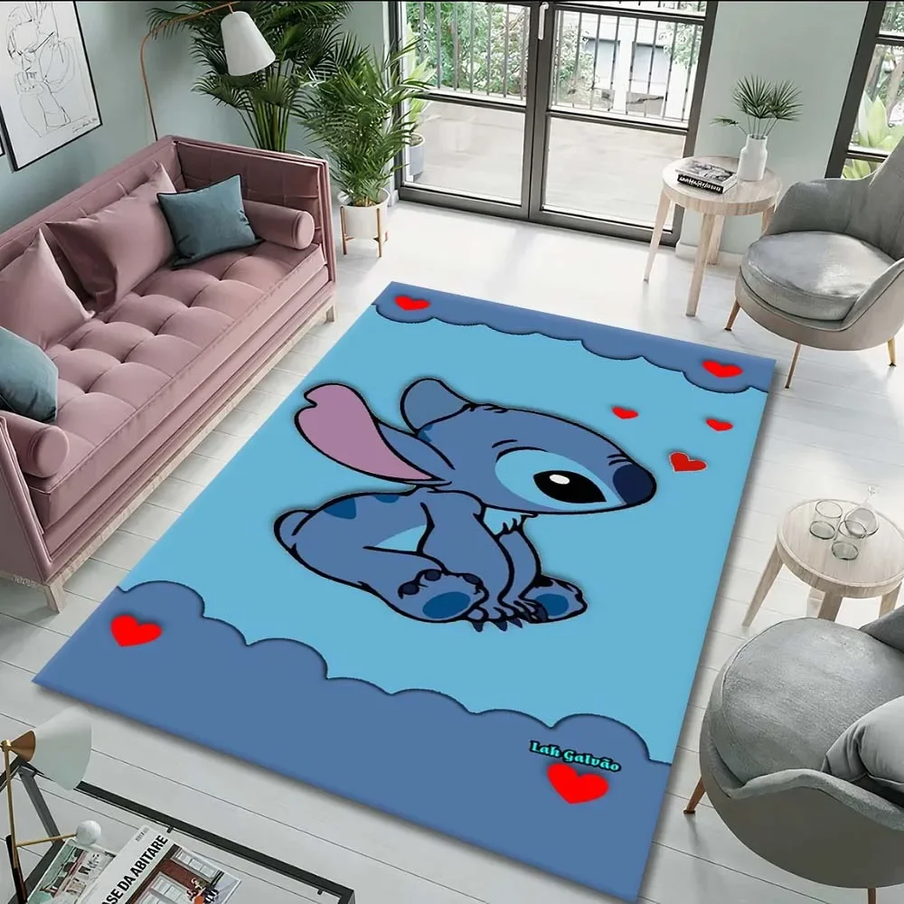 Disney Stitch Pattern Carpets and Rug For Livingroom Bedroom Bathroom Hallway Soft Carpet Home Children's Room Floor Mat