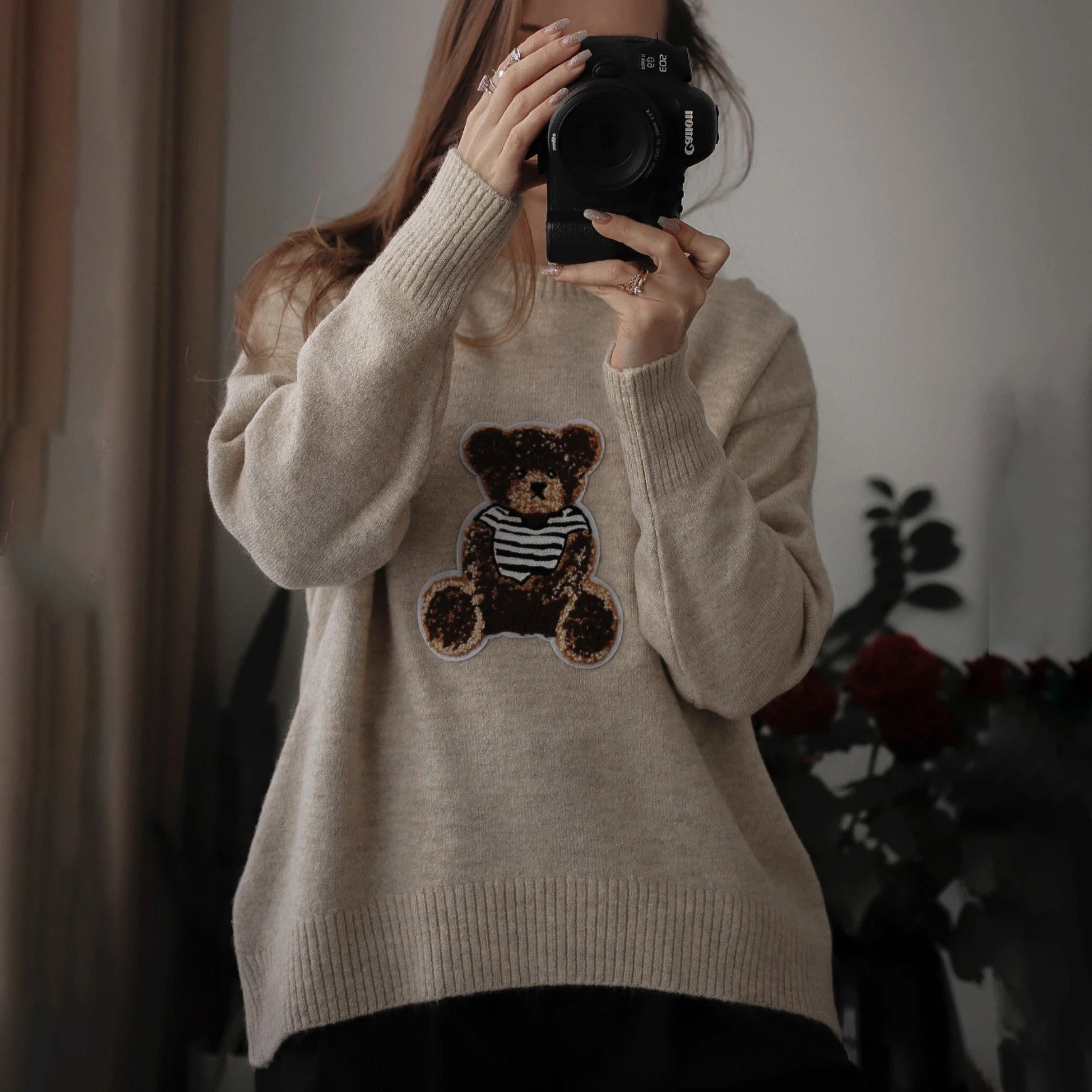 1PC Bear Shaped Patch Design Jacket