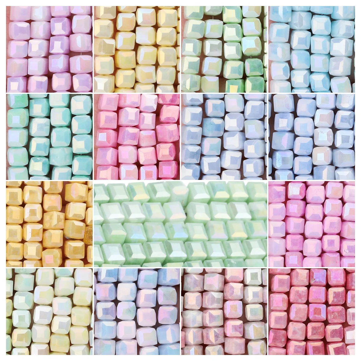 Light Dream Series Crystal Cube Beads for DIY Jewelry and Bracelets