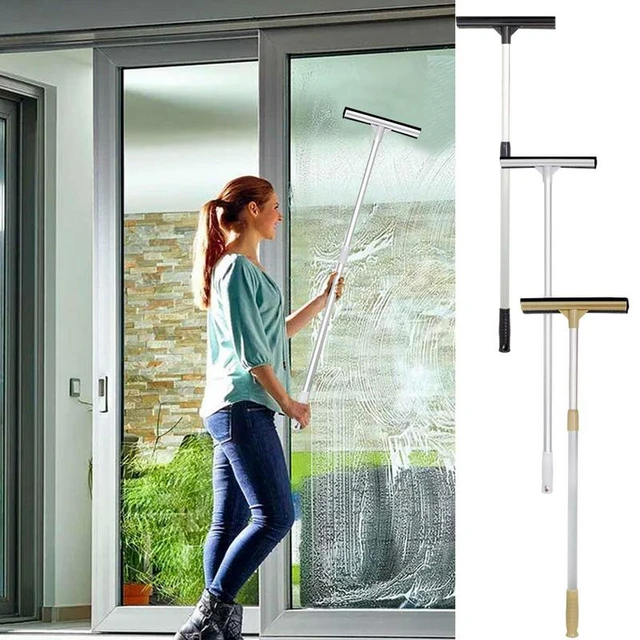 Window Squeegee Multifunctional Shower Squeegee Window Glass Wiper With  Telescopic Long Handle Glass Scrubbing Brush For Mirror - AliExpress