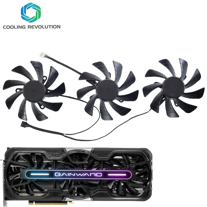 Ventilador de Placa Gráfica de Pinos 87 mm Th9215b2h-pfb01 Dc12v 0.45a para Gainward Geforce Rtx 3090 3080 3070 Phantom Placa Gráfica