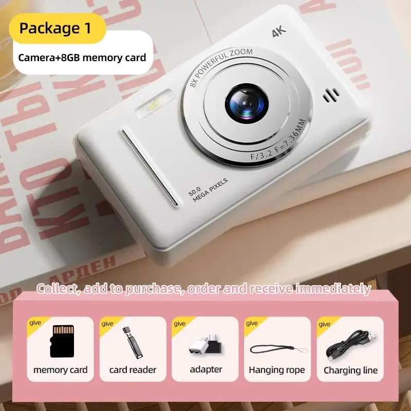 thumbnail image 1 of Xiaomi 4K cámara Digital Flash 50 millones de píxeles Retro CCD tarjeta portátil cámara de nivel de entrada cámara Dual enfoque automático caliente, 1 of 4