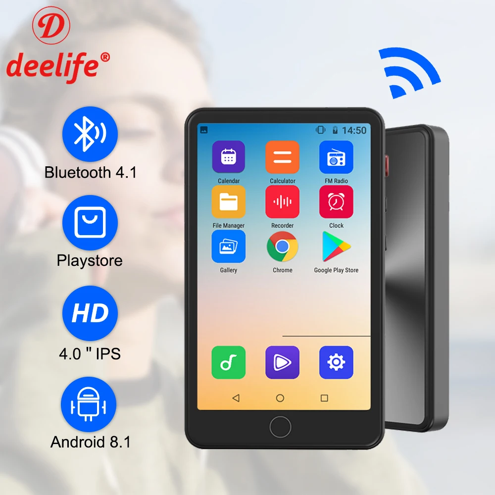 Deelife MP4 Player Full Touch Screen Android MP 4 MP3 Music Play supports Hebrew mp4 player music player mini media player