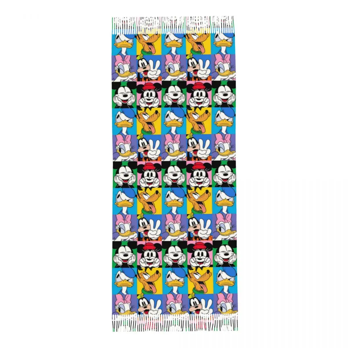Mickey Minnie Mouse Donald Duck Scarf for Women Winter Warm Cashmere Shawls and Wrap Cartoon Cute Long Large Shawl Scarf Ladies 3