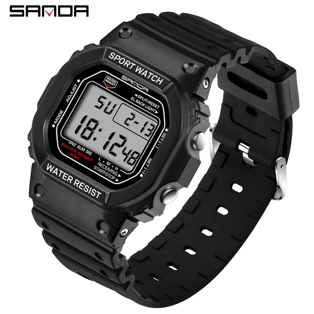 Luxury Military Sport Digital Watch for Men - Fashionable Design with Alarm and Stopwatch Functions