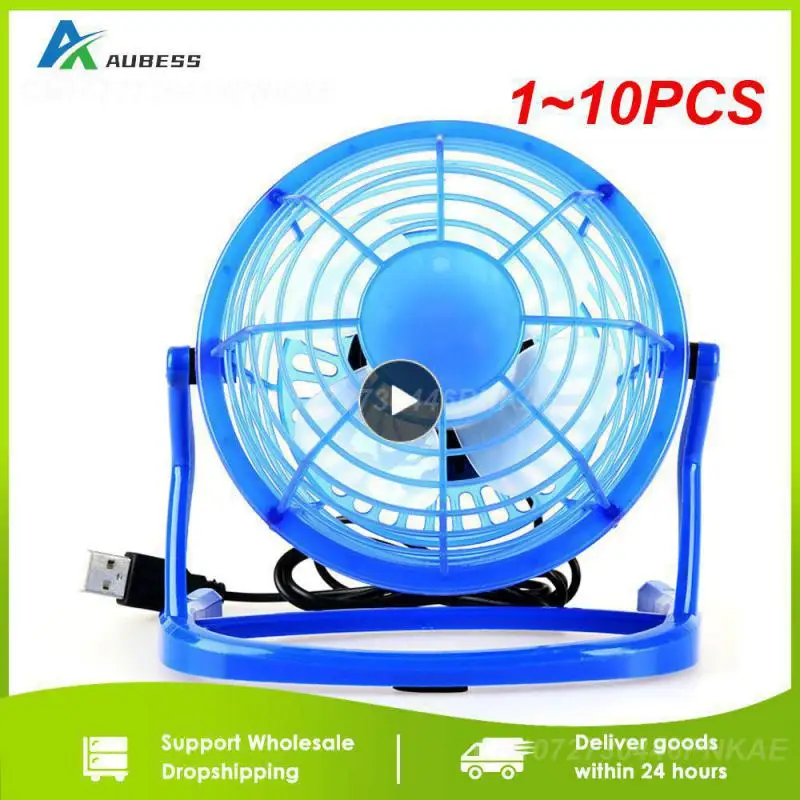 

1~10PCS Portable 4 inch USB Mini Fan DC 5V Small Desk Fan 4 Blades Cooler Cooling Fan Mini Super Mute Silent Fans For