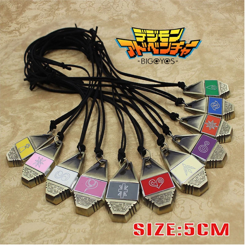 Digimon Adventure Digitaal Monster Moed/Vriendschap/Liefde/Hoop Evolutie Badge Magnetische Hanger Ketting Touw Collectie Cadeau