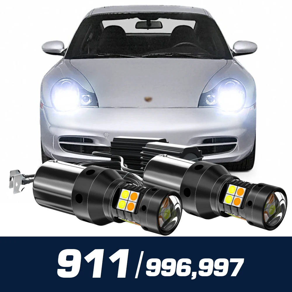 

2x LED Dual Mode Turn Signal+Daytime Running Light Canbus Accessories DRL For Porsche 911 (996,997)1997-2008 2004 2005 2006 2007