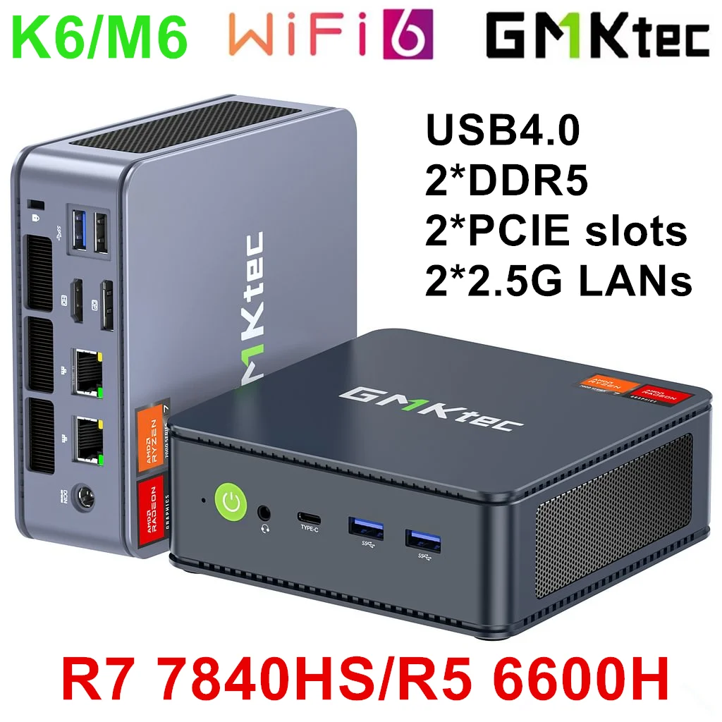 ミニPC GMKtec Nucbox M6 Ryzen 5 6600H Win11 Pro NUCBOX GMKTec M6 Mini PC with AMD Ryzen 5 6600H, 32GB DDR5