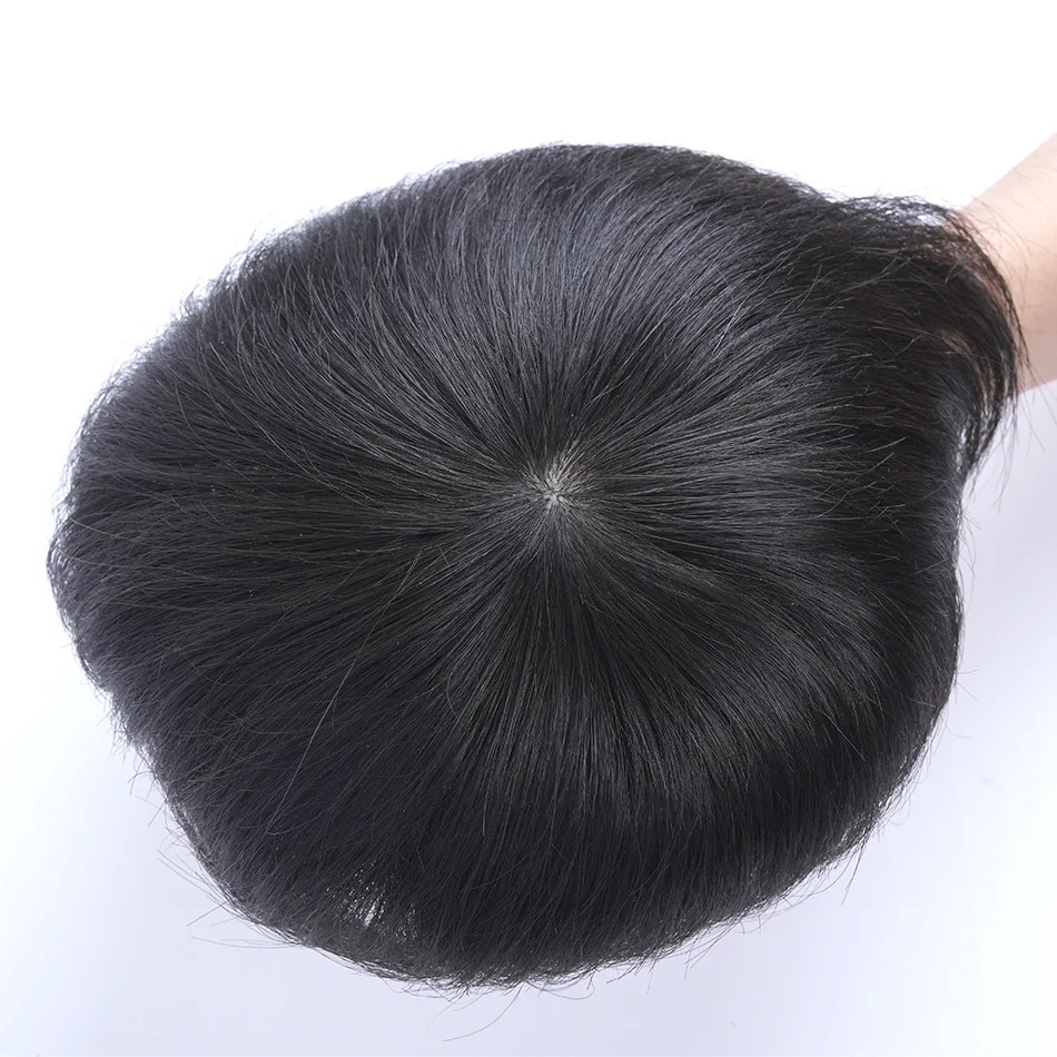 Men's Wig Swiss Lace Human Hair Toupee Durable Handmade Capillary Prosthesis Indian Human Remy Hair Clips Replacement System human hair toupee