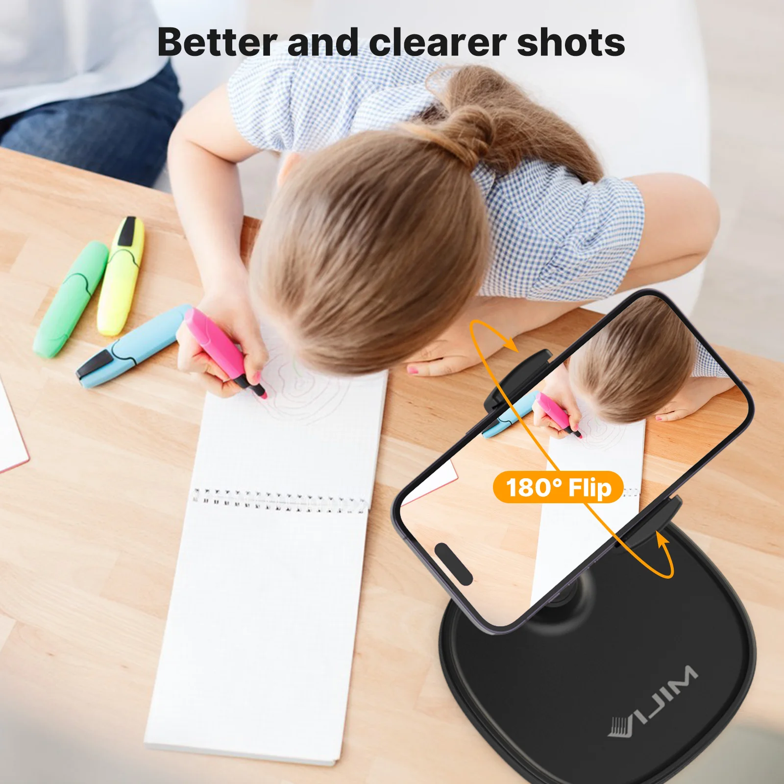 VIJIM HP004 Adjustable Phone Stand Compatible for Livestreaming Kitchen Vlog Shot Table Mount for Smartphone Brackets