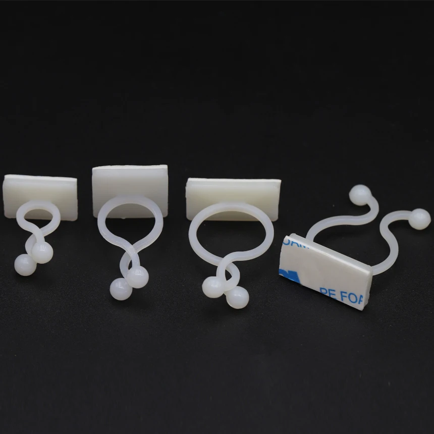 KL 1 2 3 5 6 7 White Nylon Plastic Wire Cable Ball Crimp Clip Clamp U Ring Glue Holder Fixied Seat Adhesive Mounting Twist Tie Cable clip cable clamp