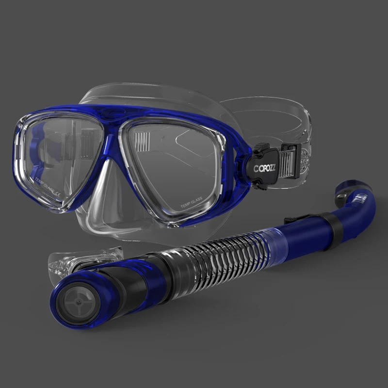 Premium Anti-Fog Snorkel and Diving Mask Set with Adjustable Strap