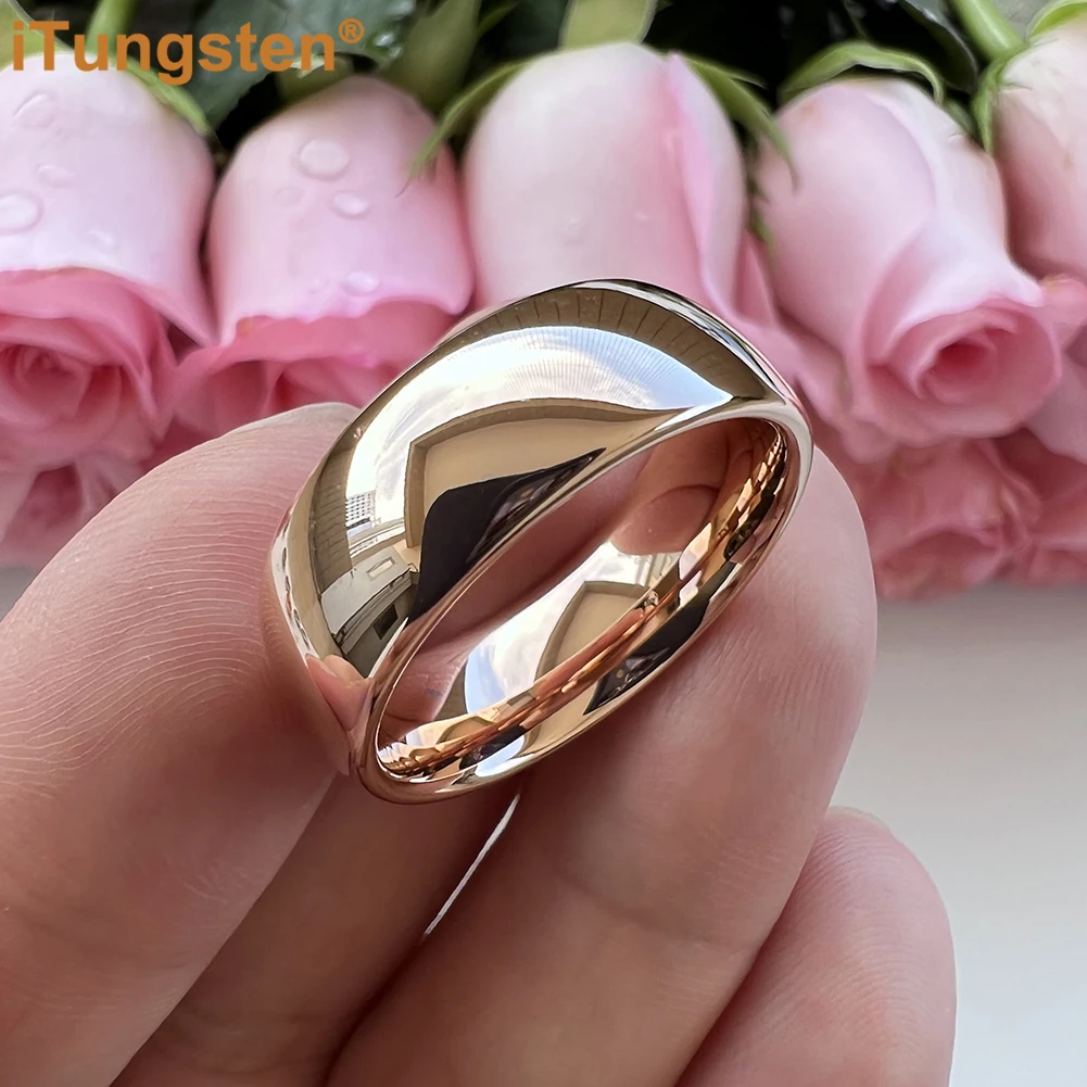 iTungsten Shiny Beautiful Ring Multiwidth Men Women Tungsten Wedding Band Trendy Jewelry Domed Polished Comfort Fit