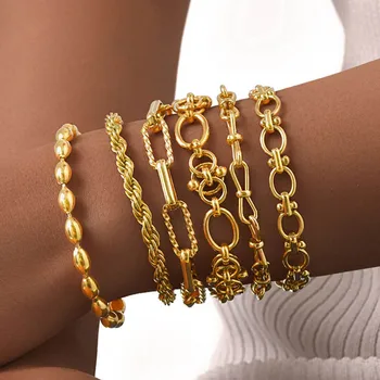 Gold Stainless Steel Chain Bracelet 1