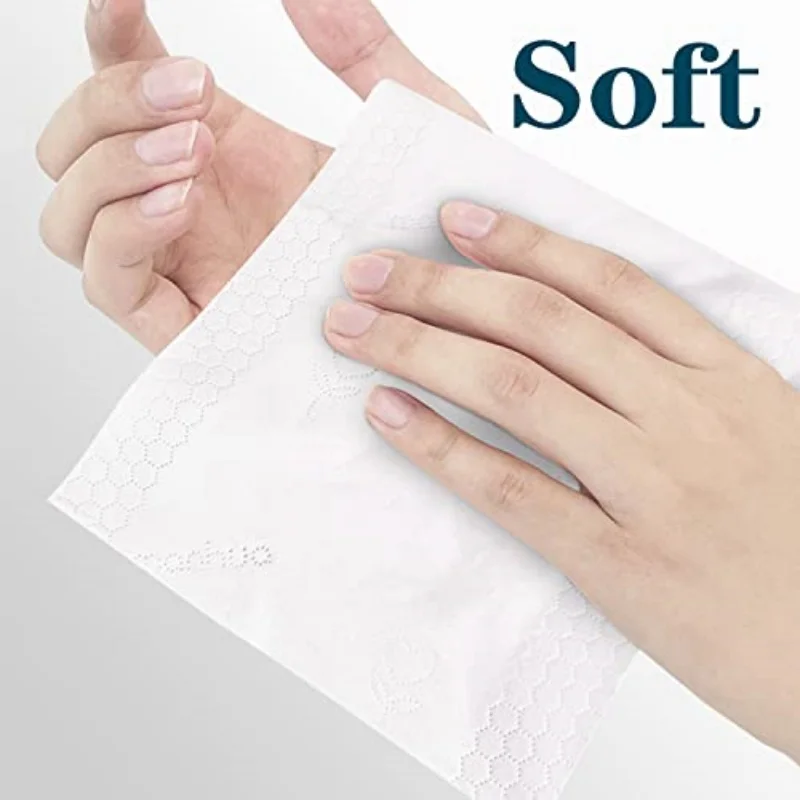 6-24 แพ็ค กระดาษชำระ กระดาษเช็ดปากแบบใช้แล้วทิ้ง ใยเยื่อไม้ ไม่ใช่ผ้าฝ้าย กระดาษเช็ดหน้าสีขาว 400 แผ่นต่อแพ็ค 2