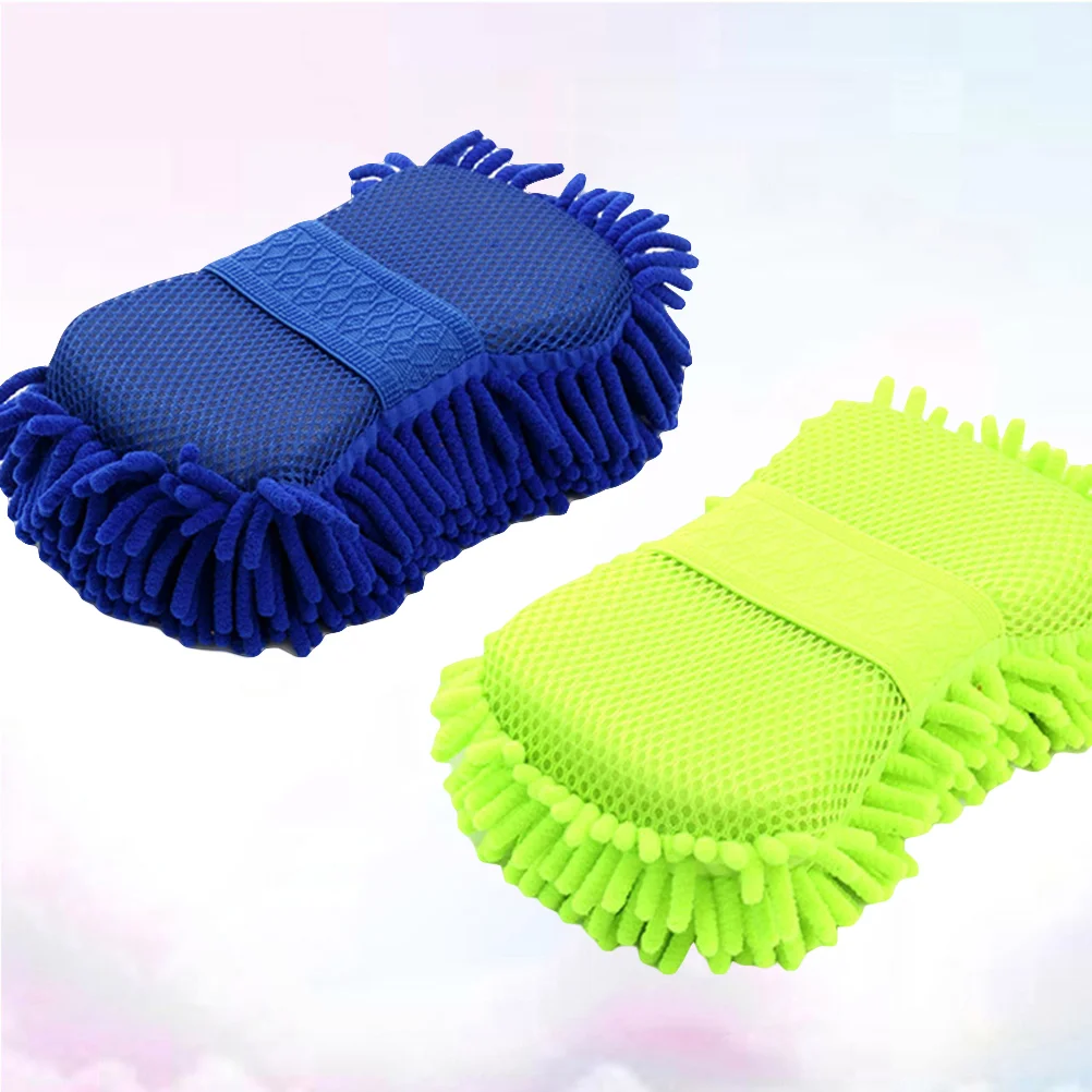 

Мягкая губка для мытья автомобиля, щетка для очистки стекол, синяя волна, уход за мойкой автомобиля, аксессуары для автомобиля, мотоцикла, A20