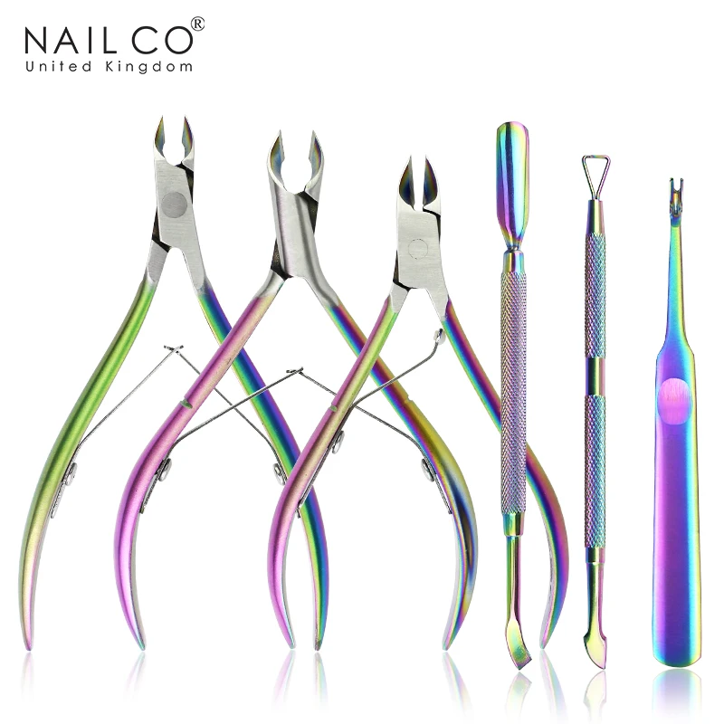 

Color Nail Clipper Stainless Steel Cuticle Cutter Pusher Remover Nail Pliers Scissors Pedicure Manicure Nail Tools Sets