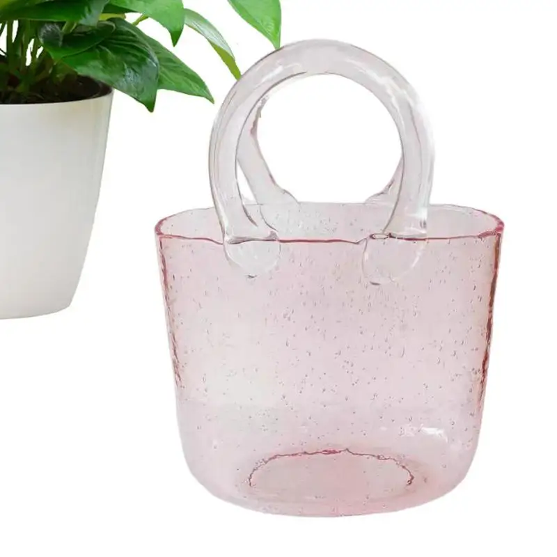 

Purse Vase For Flowers Glass Vases Fish Bowl Handmade Flower Vase Cute Clear Glass Flower Vases For Floral Arrangement