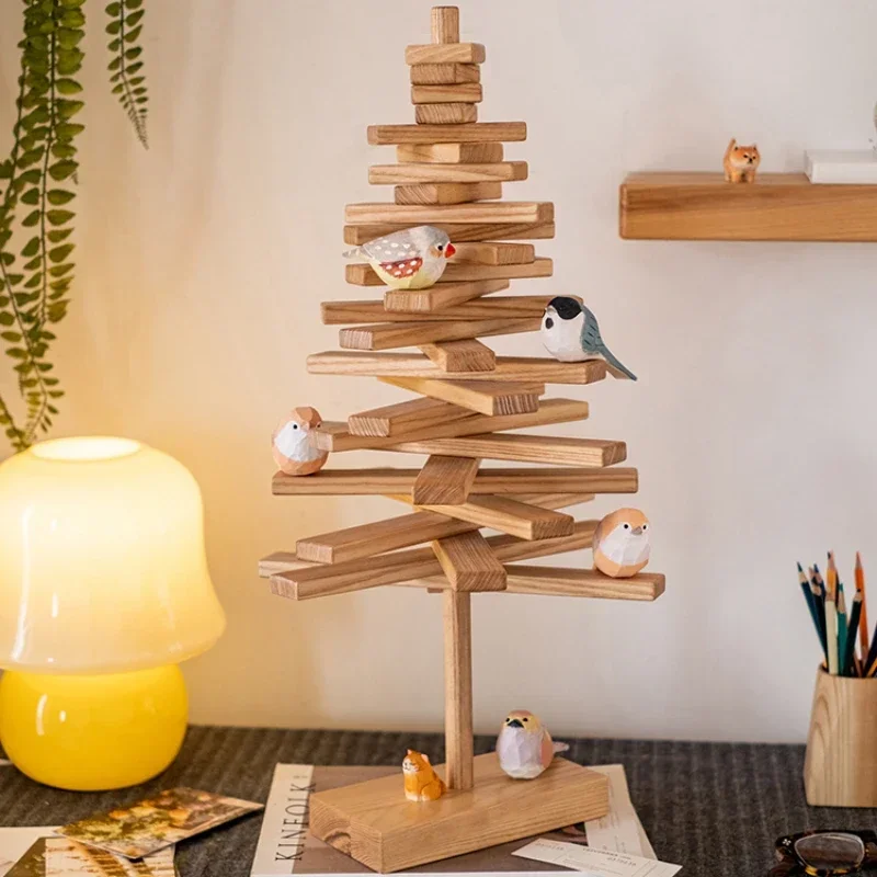 

Home Decor Flash Sale Solid Wood Tree Bookshelf with Creative Jewelry Holder Tabletop Ornament for DIY Gift Idea Enhances Home