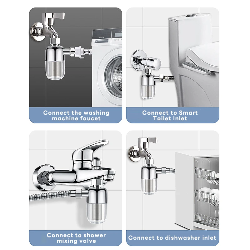 Universal Stainless Steel Water Filter Faucet Filter Shower Spray Head Washing Machine Tap Scale Strainer Bathroom Accessories water filter cartridges faucet valve faucet cartridge mixer tap replacement shower head filter