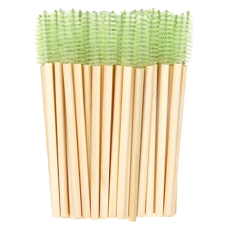 50Pcs Bambus Griff Wimpern Pinsel Make-Up Pinsel Wimpern Verlängerung Mascara Wands Applikatoren Wimpern Curling Kamm Make-Up-Tool – Detail 11