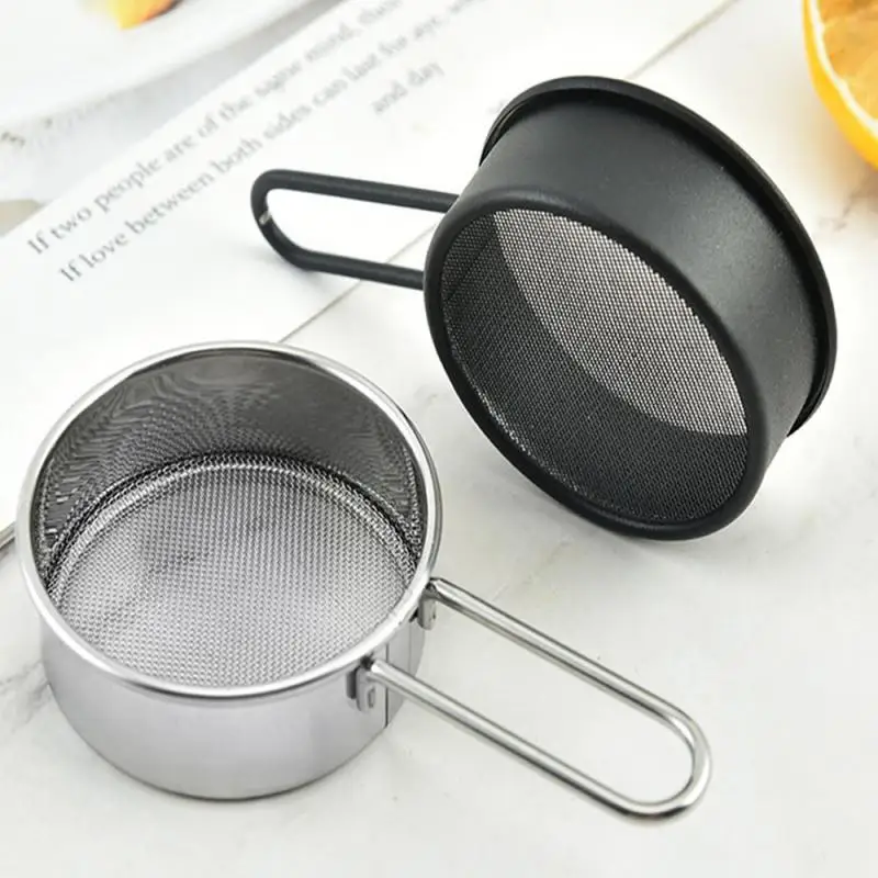 Fine Mesh Flour Sieve With Handle Reinforced Frame Round Baking Sifter Stainless Steel Powder Flour Drainer Kitchen Baking Tool flour sifter baking tools mesh strainer fine mesh strainer powder sieve
