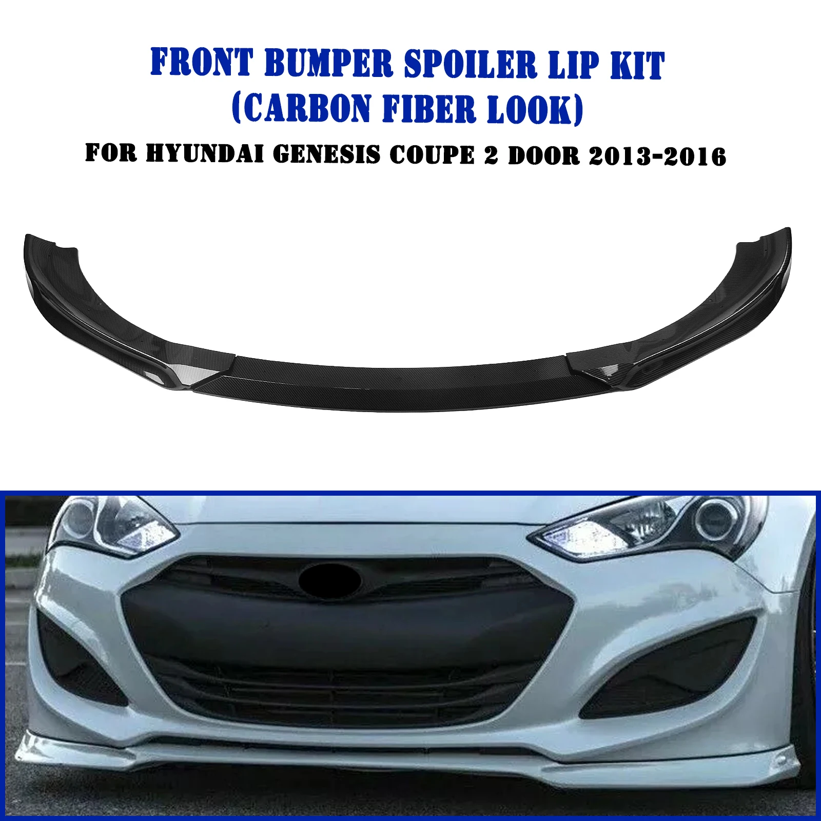 Car Accessories Car Bumper Guards For Hyundai Genesis Coupe 2 Door 2013- Front Bumper Spoiler Lip Carbon Fiber Look/Gloss/Matte Black Lower Splitter Protector