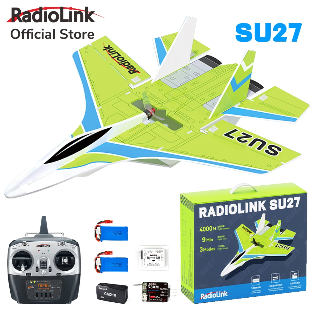 Radiolink SU27 Fighter RC Plane Radio Controlled Airplane(RTF) 4000KV Brushless Motor Fixed Wing Gyroscope Assist for Beginners