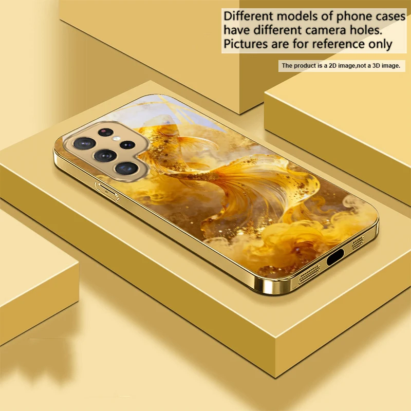 Harmonious Golden Carp Glass Phone Case