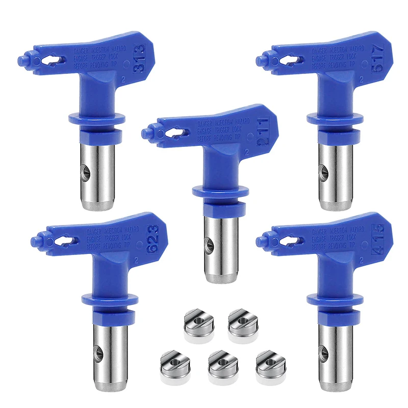 Blue Airless Nozzle Spray Gun Airbrush Tip For Home Garden Tool Paint Sprayer Fine Finish Seal Nozzle 211 311 315 417 517 623 500 pcs roll korean thank you for supporting my small business stickers laser diy handmade seal labels stickers gold blue green